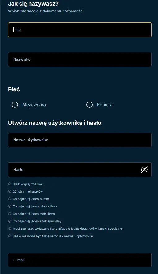 Rejestracja konta w kasynie online Admiralbet